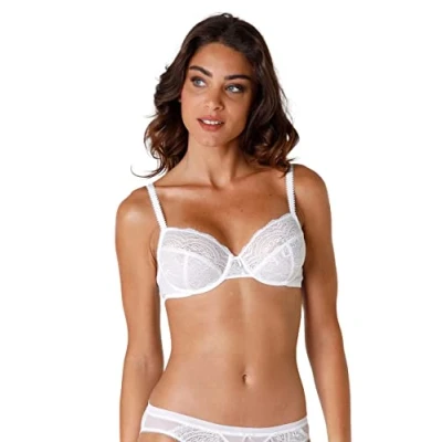 Image of LOVABLE Women&#039;s Celebrity Bra with Underwire, White (Bianco), 40C (Manufacturer Size: 90C)