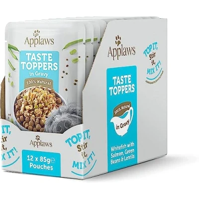 Image of Applaws Natural Wet Dog Food Pouch, Grain Free Whitefish with Salmon in Gravy 12 x 85g Pouches