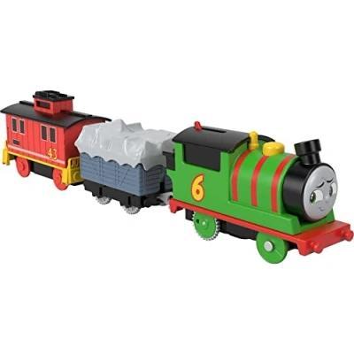 Image of Thomas and Friends Motorized Toy Train Percy Battery Powered Engine Brake Car Bruno Rail Vehicle for Ages 3+ Years, HHN44