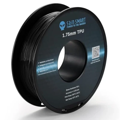 Image of SainSmart 101 90 164 Black Flexible TPU 3D Printing Filament, 1.75 mm, 0.8 kg, Dimensional Accuracy +/ 0.05 mm