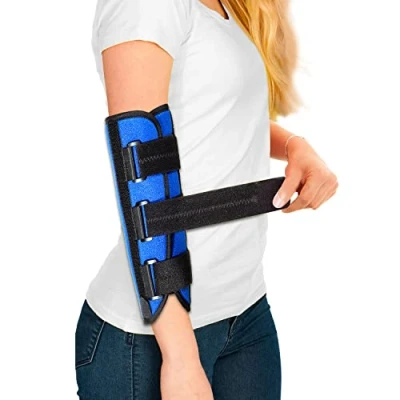 Image of Elbow Brace Splint for Ulnar Nerve Entrapment Cubital Tunnel Syndrome Women and Men, Arm Support Immobiliser Left &amp; Right, Straighten Arms to prevent Bending While Sleeping L/XL