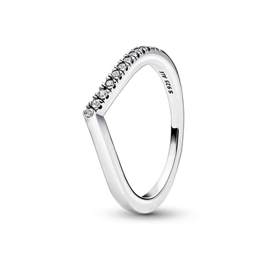 Image of Pandora Timeless Wish Half Sparkling sterling silver ring with clear cubic zirconia, 56