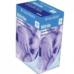 Image of HandSafe Powder Free Blue Nitrile Sterile Examination Gloves Large (50 Prs) (GS6907L)