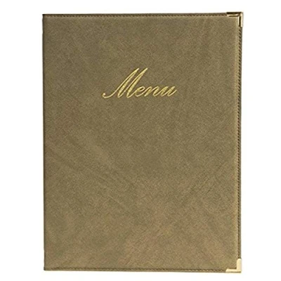 Image of American Metalcraft MCCRLSBI Classic Menu Holder, Beige Ivory