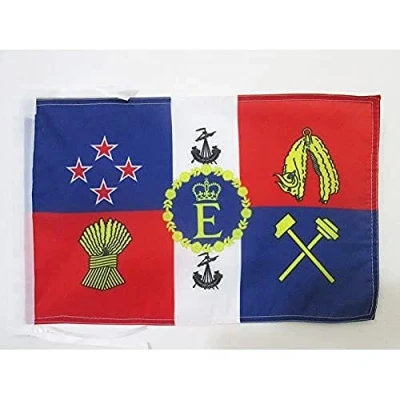 Image of AZ Flag Royal Standard of New Zealand 18&#039;&#039; x 12&#039;&#039; 100% Polyester Zeleander Kingdom Small Banner with Two Cords Fade Resistant Vivid Colors 18x12 in 45x30 Cm