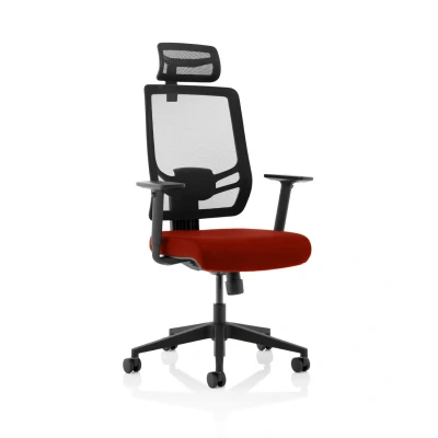 Image of Ergo Twist Bespoke Fabric Seat Ginseng Chilli Mesh Back with Headrest