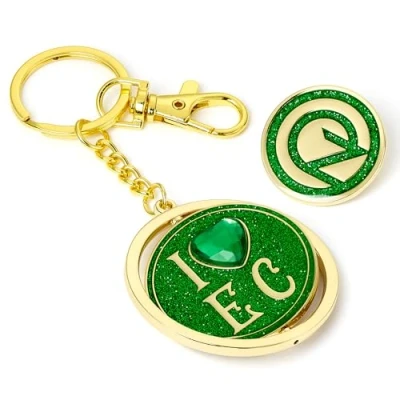 Image of WICKED I Love Emerald City Keyring &amp; Oz Logo Pin Badge Gift Set