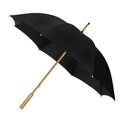 Image of ECO by IMPLIVA, Bamboo Umbrella, Windproof, Diameter 102 cm, Black, Mittel