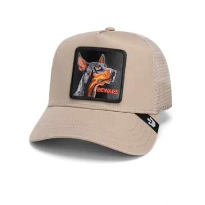 Image of Goorin Bros. The Doberman Dog Beige Adjustable Trucker Cap