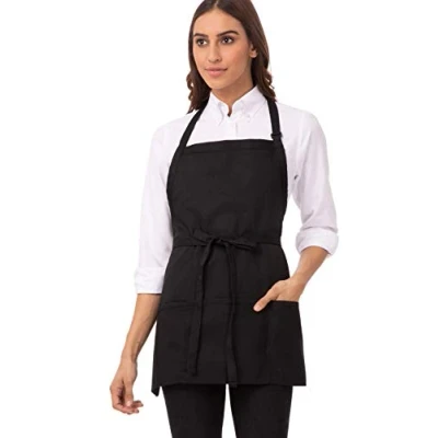 Image of Chef Works Unisex Three Pocket Apron, Black, Plus Size, More Size