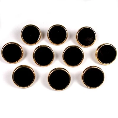 Image of Dress Shirt Round Enamelled Buttons 17mm Wide Pack of 10 (Gold with Black)
