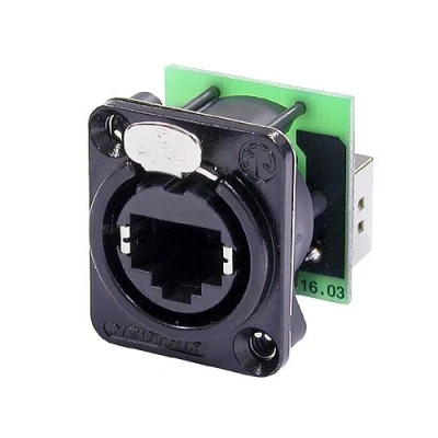 Image of Neutrik NE8FDPB Ethercon RJ45 Feed Through Connector
