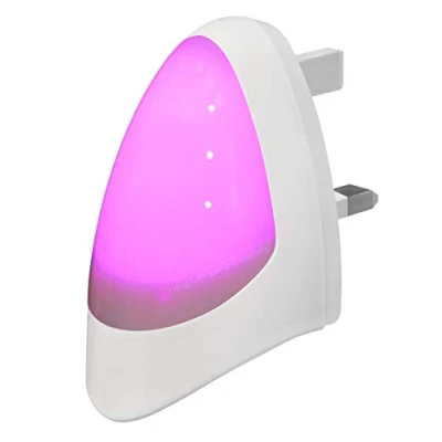 Image of Pink Automatic LED Night Light Plug in &amp; Energy Saving Dusk 2 Dawn Sensitive