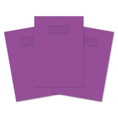 Image of indigo® A4 School Exercise Books Lined and Margin Pack of 3 (Purple)