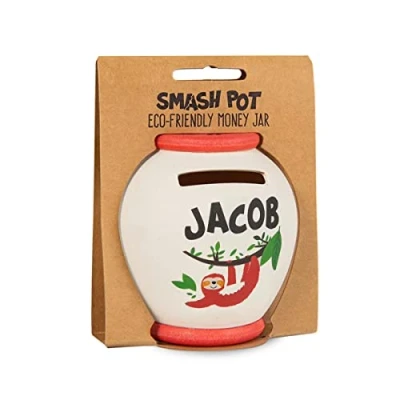 Image of History &amp; Heraldry Personalised Bamboo Smash Pot Money box (Jacob)