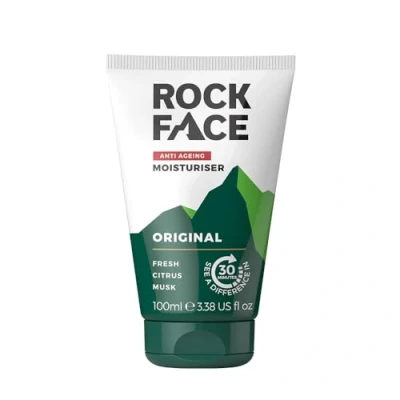 Image of Rock Face Mens Anti Ageing Moisturiser Fast Absorbing Combats Signs of Fresh Masculine Scent 100ml