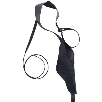 Image of Smiffys Gangster Holster, Black with Gun, Cops &amp; Robbers Fancy Dress, Adult Dress Up Accessories