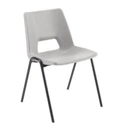 Image of Jemini Polypropylene Stacking Grey Chair ECOPOLYGR