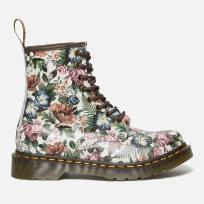 Image of Dr. Martens Women&#039;s 1460 Floral Print Leather 8 Eye Boots UK 3