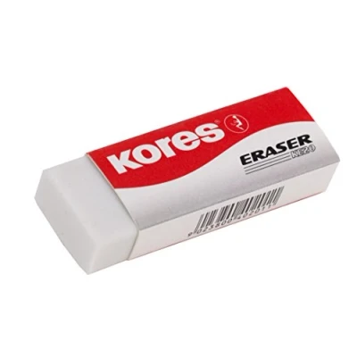 Image of Kores White PVC Rubber Erasers KE 20 Block Shape with Paper Sleeve 60 x 21 10mm School Supplies, Rubbers Erasers, Cute Stationary, Office Supplies Pack of 2