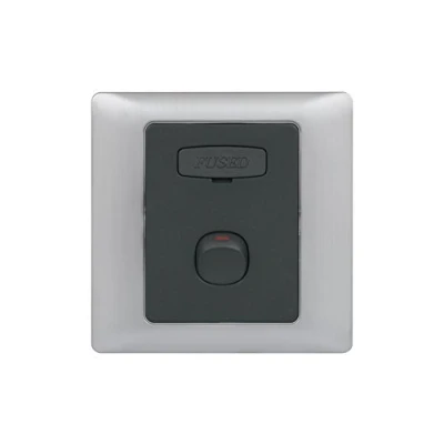 Image of Schneider Electric Rocca Screwless Switched Fused Connection Unit with Neon Indicator, 13A, GGBGRFU5010R, Fusion Silver White Interior