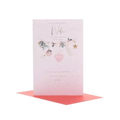Image of UK Greetings Christmas Card for Wife Light Design