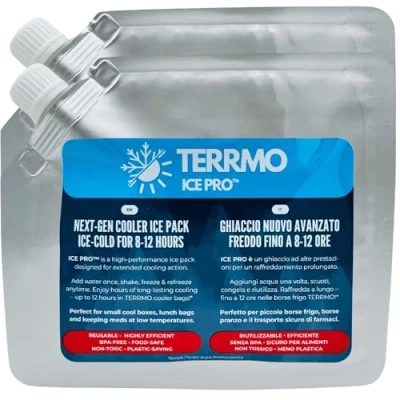 Image of TERRMO Ice Pro™ Premium Small Packs for Lunch Box &amp; Cooler Bag Long Lasting Freezer 812h Reusable Gel Cool Food, Drink, Medication, Breast Milk 350ml 19x16cm 2 Pack