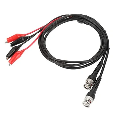 Image of Probe Lead, 2Pcs P1011 BNC Q9 to Dual Crocodile Clip Lead Oscilloscope Cable Test