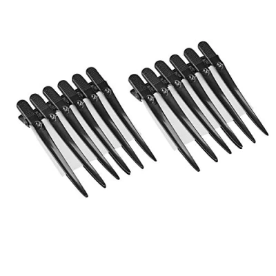 Image of TMISHION Hair Styling Clips, 12pcs High Tension Spring Steel Clips for Hairdressing Salon Sectioning, Crocodile Styling, Professional Duck Billed