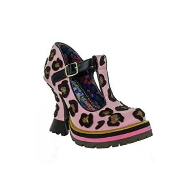 Image of Irregular Choice Womens Leopard Liasons Pump, Pink, 6.5 UK