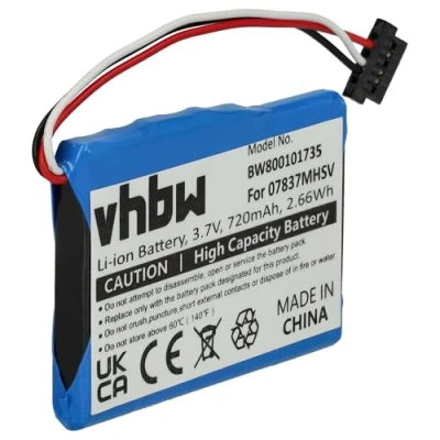 Image of Vhbw Replacement Battery compatible with Becker Traffic Assist z 103, 108, Z109, 113, Z200 gps Navigation System Sat Nav (720mAh, 3.7V, Li Ion)