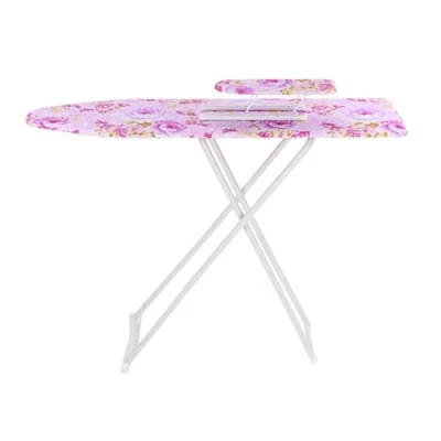 Image of Qiebenav Folding Ironing Board 36/46 inch, Compact Vertical Storage, 4 Variable Heights, Lightweight &amp; Collapsible Table For Left/Right Handed Use, Anti Slip Feet 36inch Purple