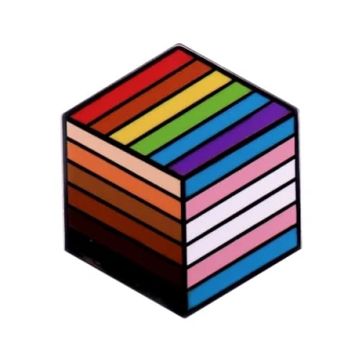 Image of Rainbow Cube Flag Enamel Pin LGBTQ Gay Pride Brooch Pins Badge for Bag Denim Hat Jackets Decoration Lapel Gifts