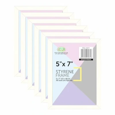 Image of M1SS (Pack of 6 5x7 inch White Photo Frame, Wall Mount or Table Top, Picture Freestanding and Mountable [13x18CM]