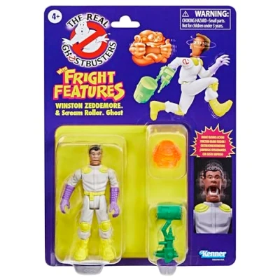 Image of Ghostbusters Kenner Classics The Real Winston Zeddemore &amp; Scream Roller Ghost Toys, Retro Action Figure, Toys for Kids 4+