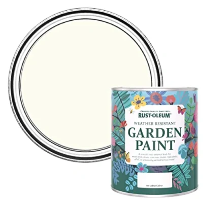 Image of Rust Oleum Off White Mould Resistant Garden Paint in Matt Finish Porcelain 750ml
