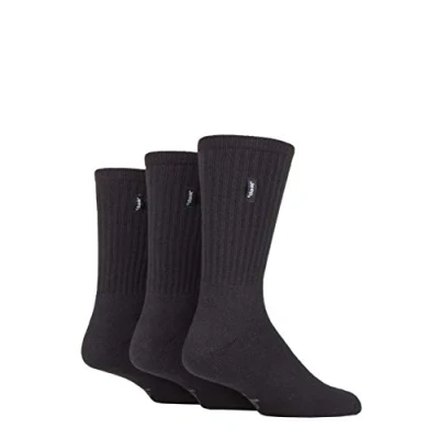 Image of Mens 3 Pair Jeep Vintage Boot Socks Black / 6 11