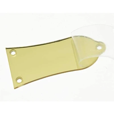 Image of Dopro Gold Mirror 1 Ply Plastic Blank Guitar Truss Rod Cover 3 Hole Fits Epiphone Style Les Paul LP