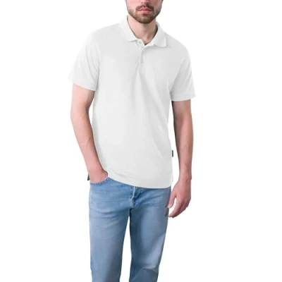 Image of HRM Men&#039;s Heavy Performance M Polo Shirt, White, XL