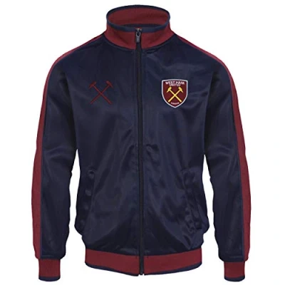 Image of West Ham United FC Official Gift Boys Retro Track Top Jacket 12 13 Years XLB Navy Blue