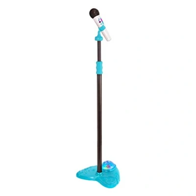 Image of B. toys Mic it Shine Toy Microphone with Light Up Stand Extendable Bluetooth Feature and Base for Kids 3 years + (White)