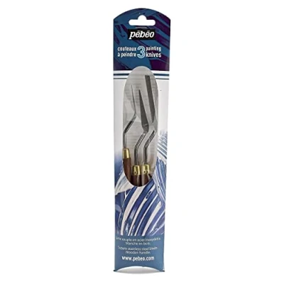 Image of Pebeo Palette Knives, Stainless steel, Brass, Wood