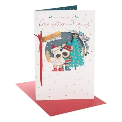 Image of Boofle Embellished Daughter &amp; Fiancé Cute Christmas Greeting Card