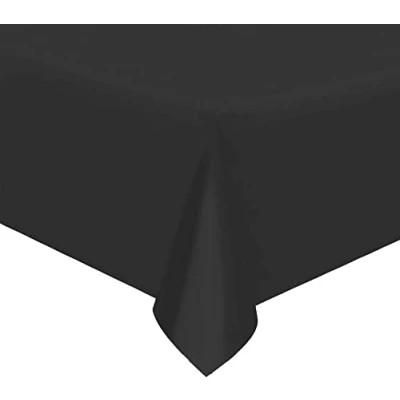 Image of Pack of 4 Paper Disposable Table Cover Tablecloth for Indoor or Outdoor All Occasion Baby Shower, Wedding, Birthday, Christmas, Halloween, Easter Party Decorations 90x90cm (Black)