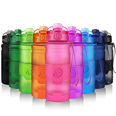 Image of ZORRI Water Bottles, BPA Free Leakproof 32oz 1 litre Bottle for KidsEco Friendly Tritan Sports Cycling,Running,Gym,OutdoorWith Fruit Infuser, Brush1 Click Flip Top Lid