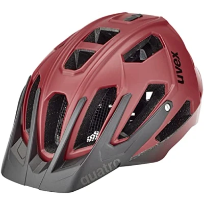 Image of uvex Quatro cc Secure Mountain Bike Helmet for Men &amp; Women Individual Fit Adjustable Shield Dark Red Black Matt 52 57 cm