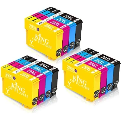 Image of KING OF FLASH 29XL Compatible Ink Cartridge for Epson 29 XL Replacement Expression Home XP 342 245 442 235 335 432 435 332 345 247 445 257 455 (3 Sets)