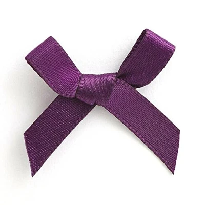 Image of Trucraft 3cm Satin Ribbon Mini Craft Bows Purple Pack of 20