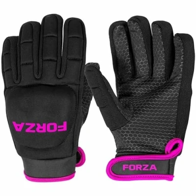 Image of FORZA PU Hockey Gloves Left Handed Field Multiple Sizes (M, Full Finger Glove Pink)