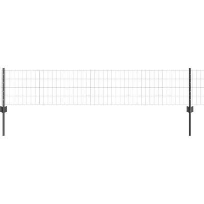 Image of vidaXL Euro Fence with 11 U Posts Grey 0,4x25 m Steel